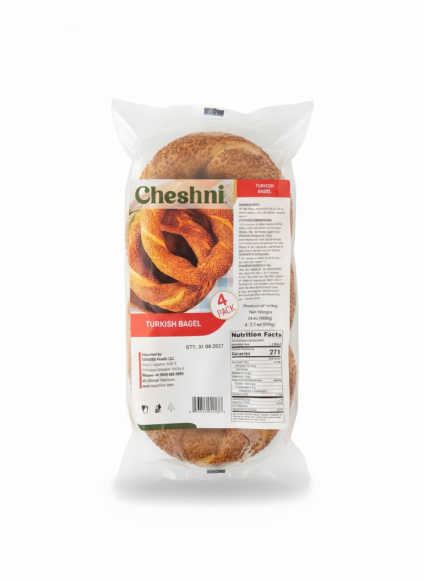 CHESHNI TURKISH BAGEL SIMIT 4 PCS