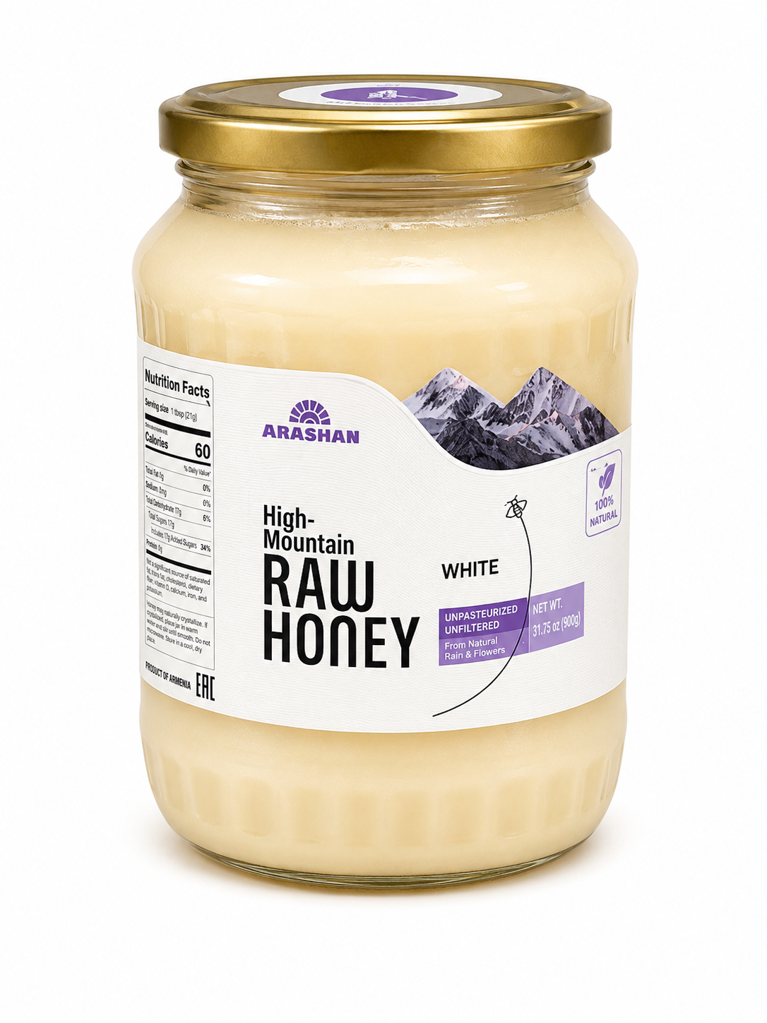 ARASHAN RAW HONEY WHITE 900GR