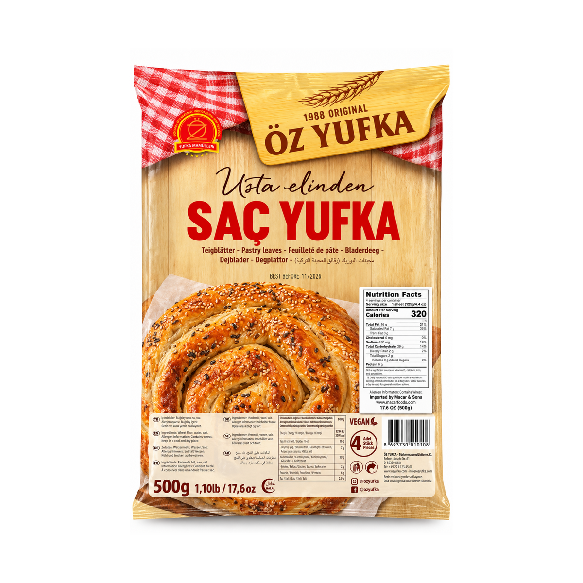 OZ YUFKA SAC YUFKA 500GR