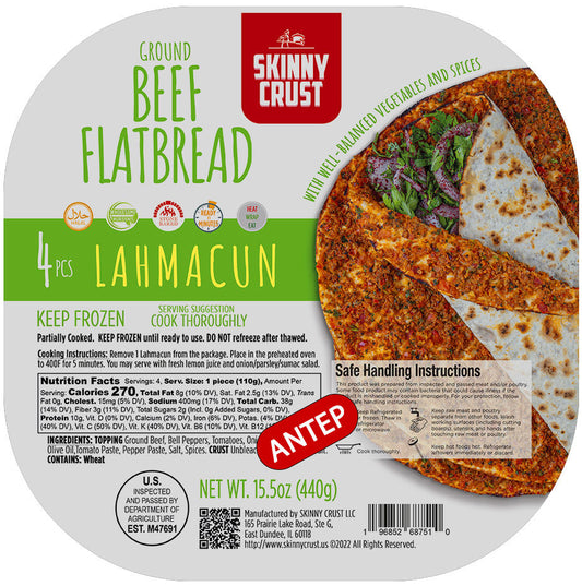 Skinny Crust Beef FlatBread-Lahmacun 4pcs 440 gr