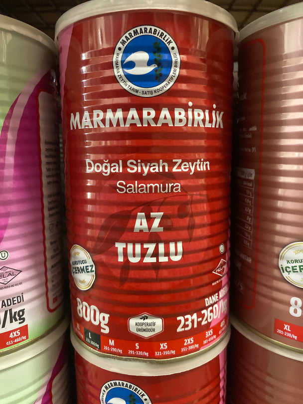 Marmarabirlik Low Salt Black Olives (L) 800g