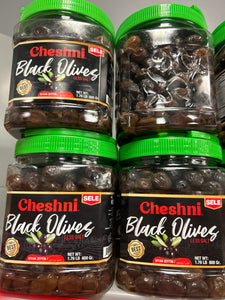 Cheshni Black Olives Less Salt 800g