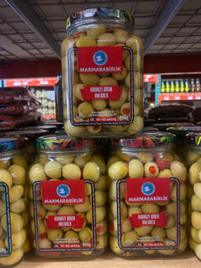 Marmarabirlik Green Olives Stuffed with Red Pepper 850g