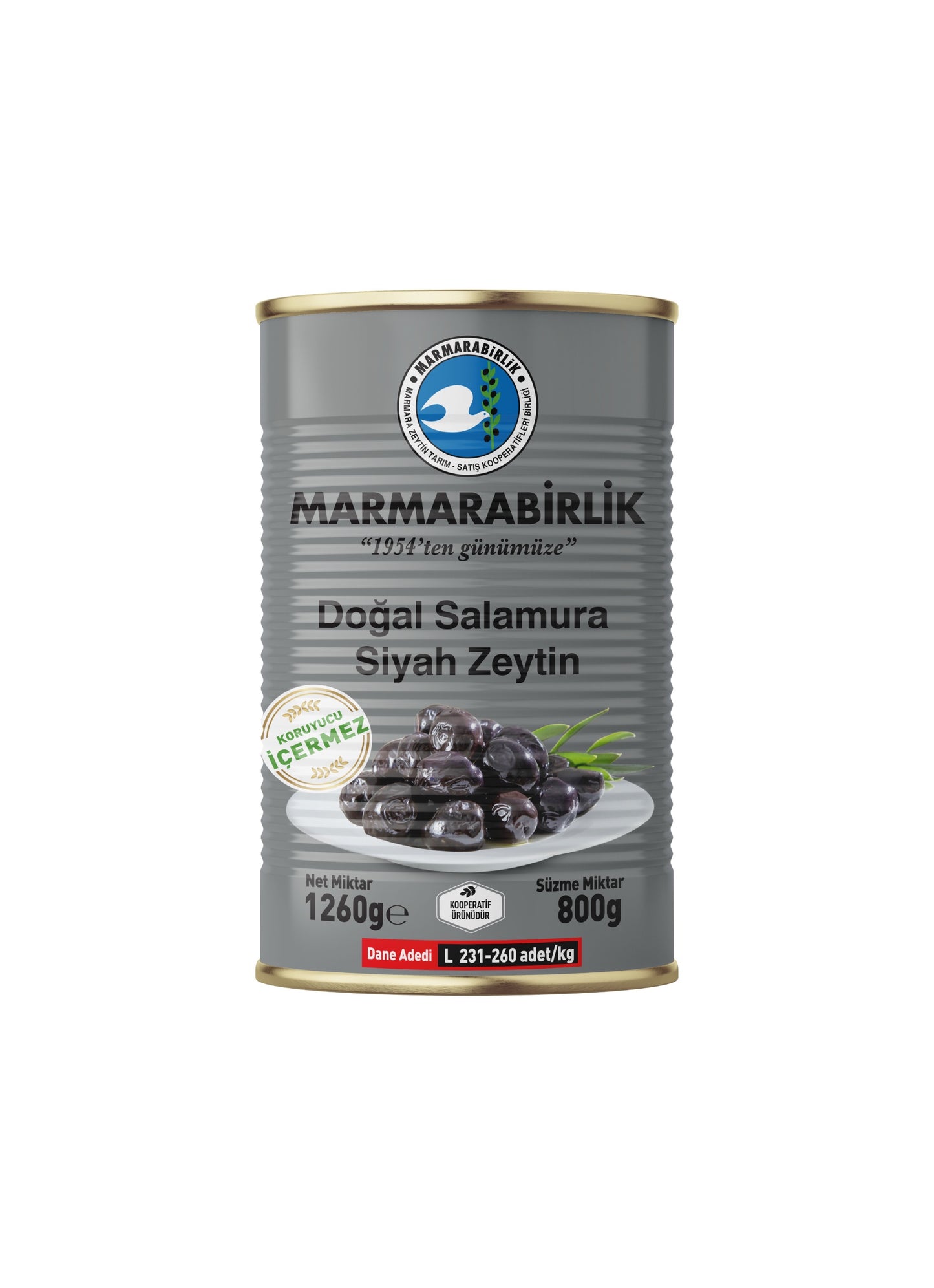 MARMARABIRLIK SALAMURA SIYAH ZEYTIN 800GR (L)