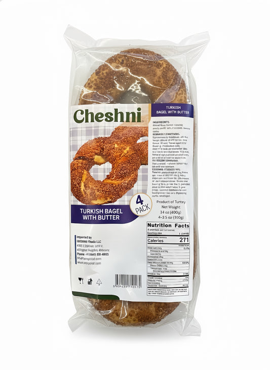 CHESHNI TURKISH BAGEL WİTH BUTTER SİMİT 4PCS