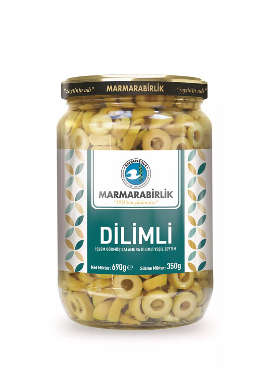 MARMARABIRLIK DILIMLI YESIL ZEYTIN 690GR