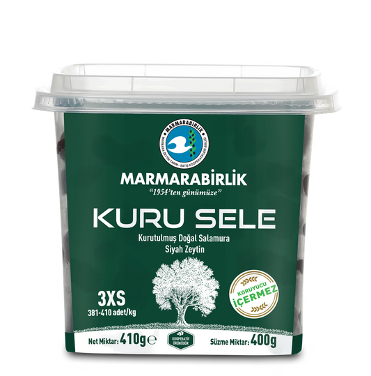 MARMARABIRLIK KURU SELE SIYAH ZEYTIN 3XS 400GR