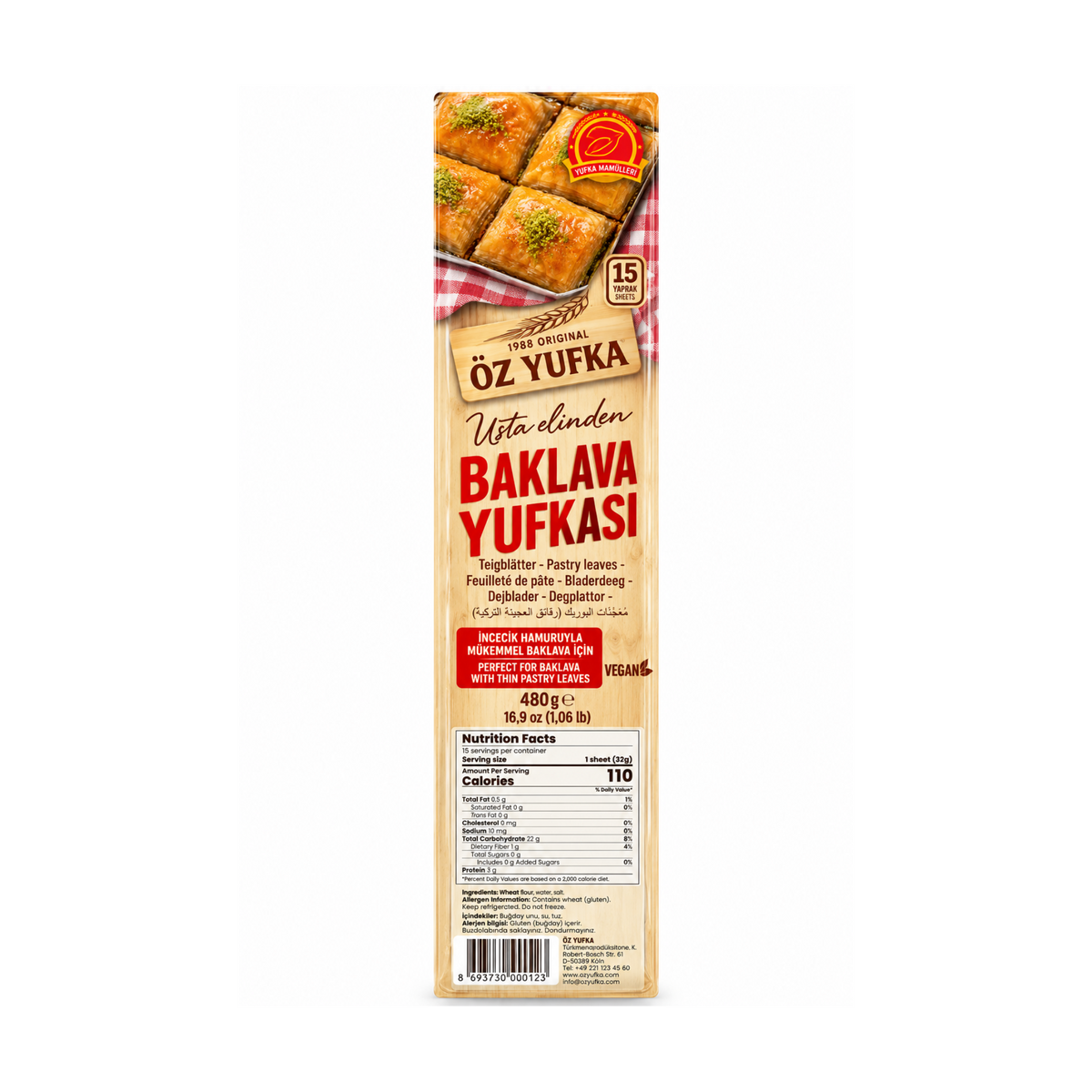 OZ YUFKA BAKLAVA YUFKASI 480GR