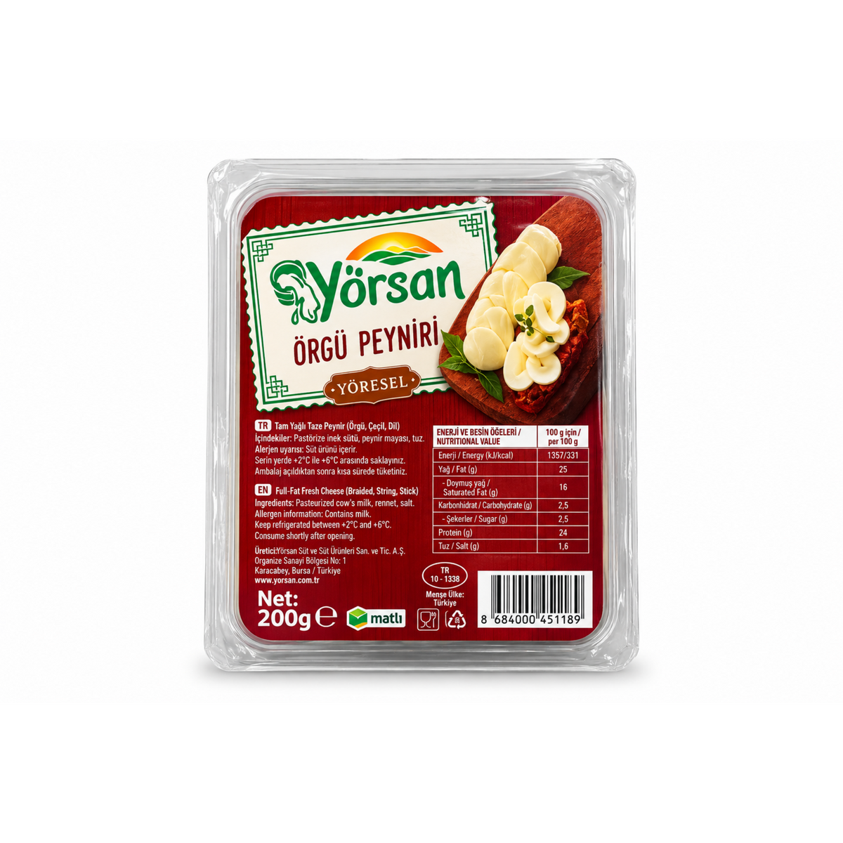 YORSAN ORGU PEYNIRI 200GR