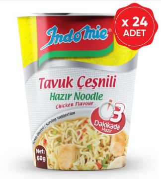 INDOMI HAZIR BARDAK NOODLE TAVUK AROMALI 24X60 GR