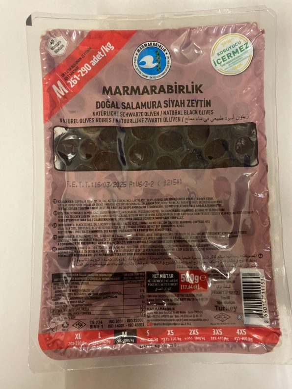 Marmarabirlik Natural Black Olives (M) 500g