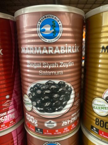 Marmarabirlik Natural Black Olive Size M 800g